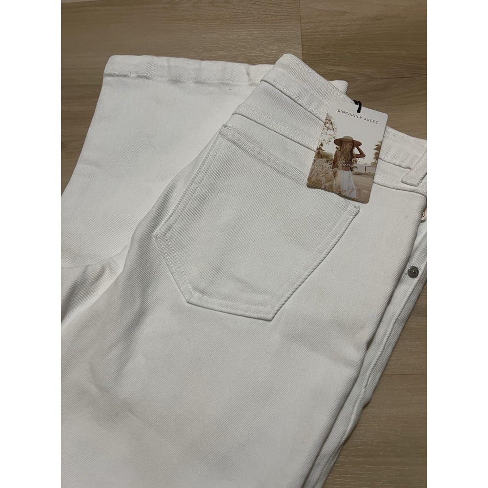 NWT Sincerely Jules White Flare‎ Boot Jeans Women's 7/28 Low Rise